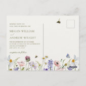 Esthetische bloemen bloei bijen bruiloft briefkaart (Achterkant)
