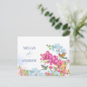Esthetische bloemen bruiloft uitnodiging (Staand voorkant)