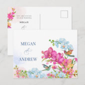 Esthetische bloemen bruiloft uitnodiging (Voorkant / Achterkant)