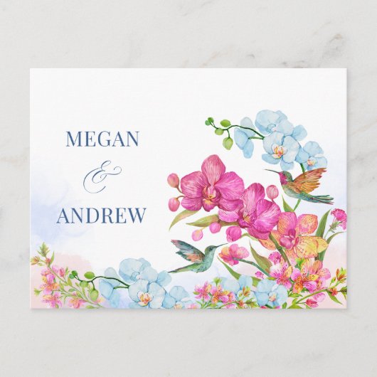 Esthetische bloemen bruiloft uitnodiging (Voorkant)