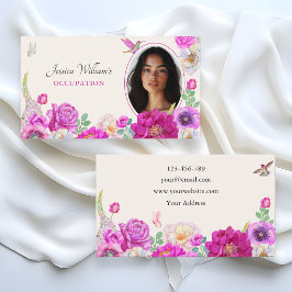 Esthetische bloemen foto visitekaartje