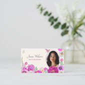 Esthetische bloemen foto visitekaartje (Staand voorkant)