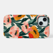 Esthetische Bloemen iPhone 15 Stoer Hoesje Case (Achterkant horizontaal)