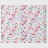 Esthetische bloemen naadloos patroon cadeaupapier (Vlak)