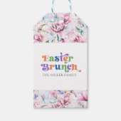 Esthetische Bloemen Pasen Brunch Retro Typografie Cadeaulabel (Voorkant)