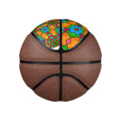Esthetische bloemen patroon basketbal (Rechts)