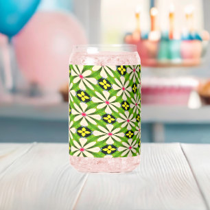 Esthetische bloemen patroon blikvorm glas