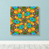 Esthetische bloemen patroon canvas afdruk (Insitu (Houten vloer))