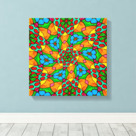 Esthetische bloemen patroon canvas afdruk