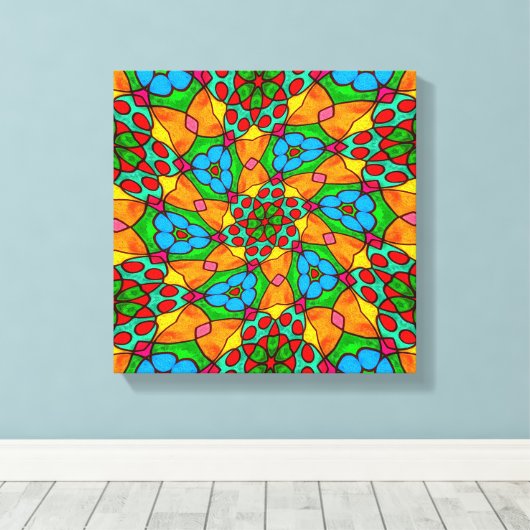 Esthetische bloemen patroon canvas afdruk (Insitu (Houten vloer))