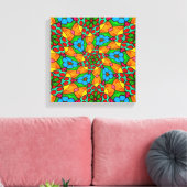 Esthetische bloemen patroon canvas afdruk (Insitu (Woonkamer))