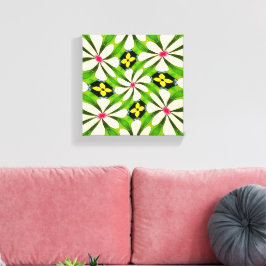 Esthetische bloemen patroon canvas afdruk