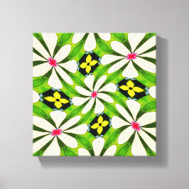 Esthetische bloemen patroon canvas afdruk