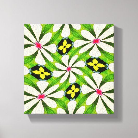 Esthetische bloemen patroon canvas afdruk (Voorkant)