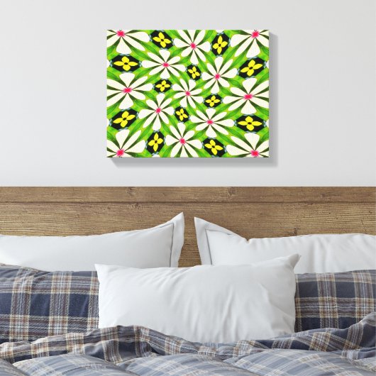 Esthetische bloemen patroon canvas afdruk (Insitu (Slaapkamer))