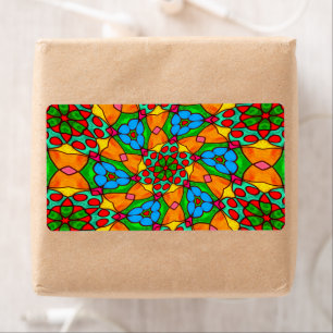 Esthetische bloemen patroon etiket