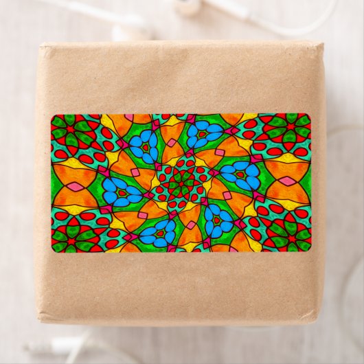 Esthetische bloemen patroon etiket (Insitu)