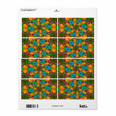 Esthetische bloemen patroon etiket (Full Sheet)