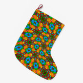 Esthetische bloemen patroon grote kerstsok (Voorkant (Hangend))