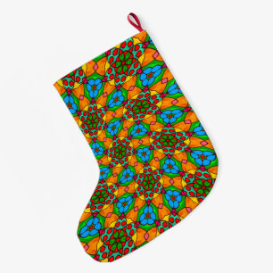 Esthetische bloemen patroon grote kerstsok