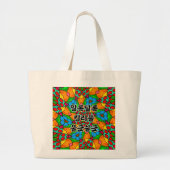 Esthetische bloemen patroon grote tote bag (Voorkant)