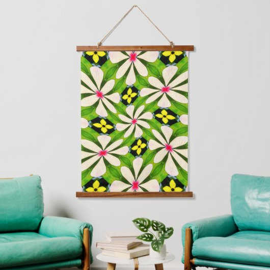 Esthetische bloemen patroon hangend wandkleed (Woonkamer)