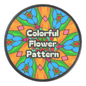 Esthetische bloemen patroon hockey puck (Voorkant)