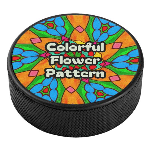 Esthetische bloemen patroon hockey puck (3/4)