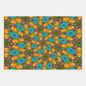 Esthetische bloemen patroon inpakpapier vel (Voorkant 3)