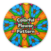 Esthetische bloemen patroon keramische knop (Voorkant)