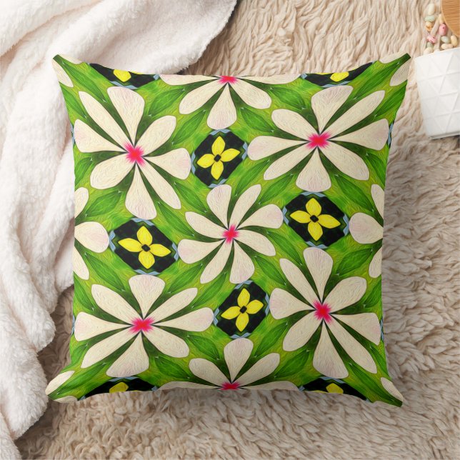 Esthetische bloemen patroon kussen (Deken)