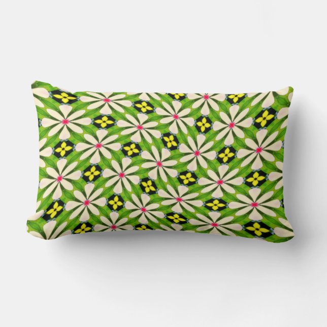 Esthetische bloemen patroon kussen (Voorkant)