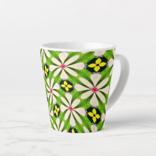 Esthetische bloemen patroon latte mok