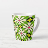 Esthetische bloemen patroon latte mok (Rechterhoek)