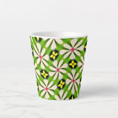 Esthetische bloemen patroon latte mok (Voorkant)