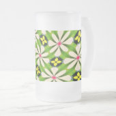 Esthetische bloemen patroon matglas bierpul (Voorkant rechts)
