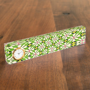Esthetische bloemen patroon naambordje