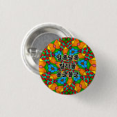 Esthetische bloemen patroon ronde button 3,2 cm (Voorkant /achterkant)