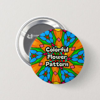 Esthetische bloemen patroon ronde button 5,7 cm