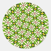 Esthetische bloemen patroon ronde sticker (Voorkant)