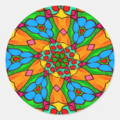 Esthetische bloemen patroon ronde sticker (Voorkant)