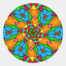 Esthetische bloemen patroon ronde sticker