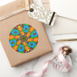 Esthetische bloemen patroon ronde sticker