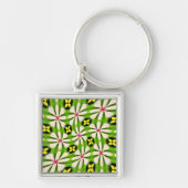 Esthetische bloemen patroon sleutelhanger (Voorkant)