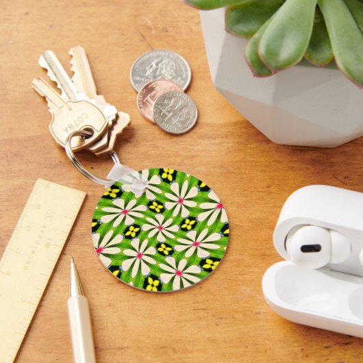 Esthetische bloemen patroon sleutelhanger (Bureau)