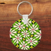 Esthetische bloemen patroon sleutelhanger (Voorkant)