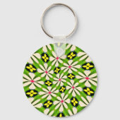 Esthetische bloemen patroon sleutelhanger (Achterkant)