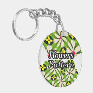 Esthetische bloemen patroon sleutelhanger