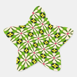 Esthetische bloemen patroon ster sticker