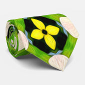 Esthetische bloemen patroon stropdas (Opgerold)